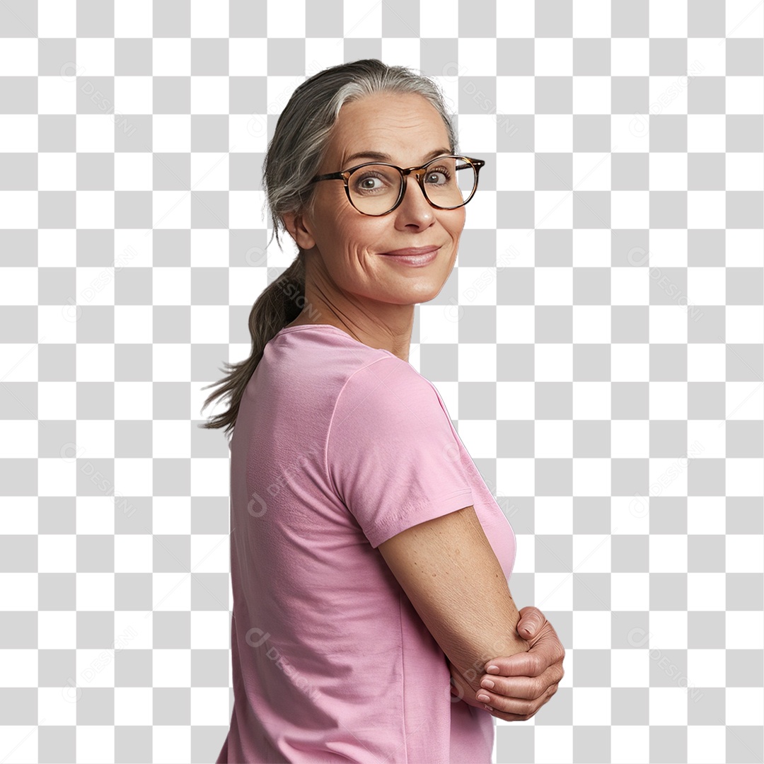 Mulher de Rosa Outubro Rosa Mês de Conscientização Sobre o Câncer de Mama PNG Transparente