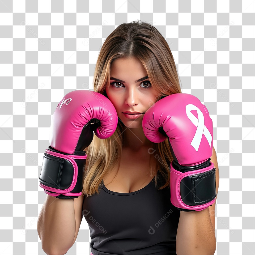 Mulher de Rosa Outubro Rosa Mês de Conscientização Sobre o Câncer de Mama PNG Transparente