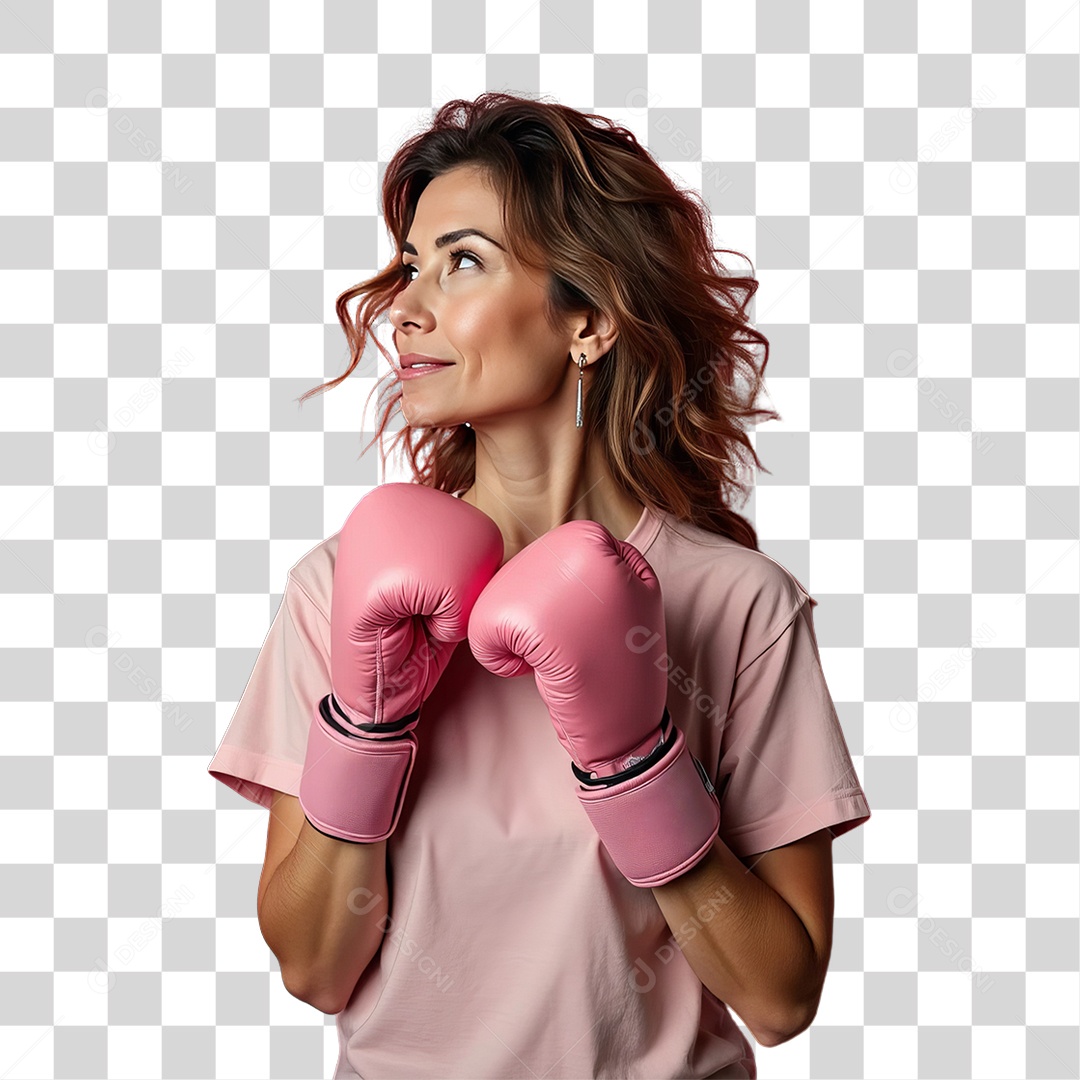 Mulher de Rosa Outubro Rosa Mês de Conscientização Sobre o Câncer de Mama PNG Transparente