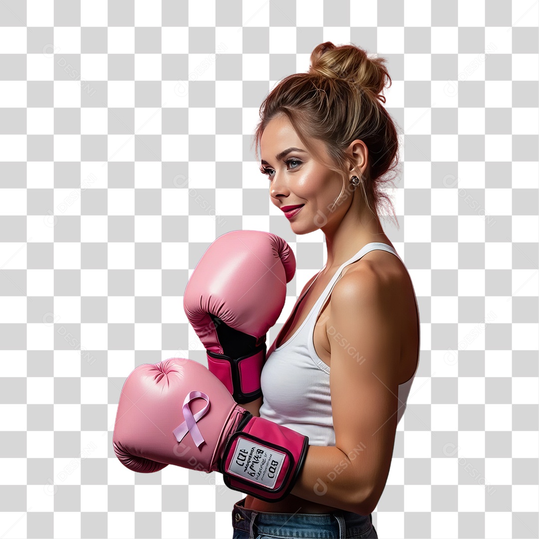 Mulher de Rosa Outubro Rosa Mês de Conscientização Sobre o Câncer de Mama PNG Transparente