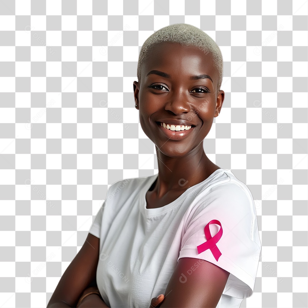 Mulher Outubro Rosa Mês de Conscientização Sobre o Câncer de Mama PNG Transparente