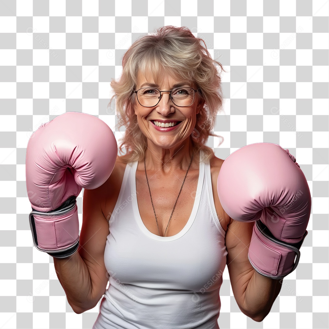 Mulher de Rosa Outubro Rosa Mês de Conscientização Sobre o Câncer de Mama PNG Transparente