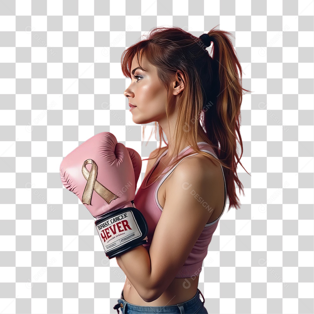 Mulher de Rosa Outubro Rosa Mês de Conscientização Sobre o Câncer de Mama PNG Transparente