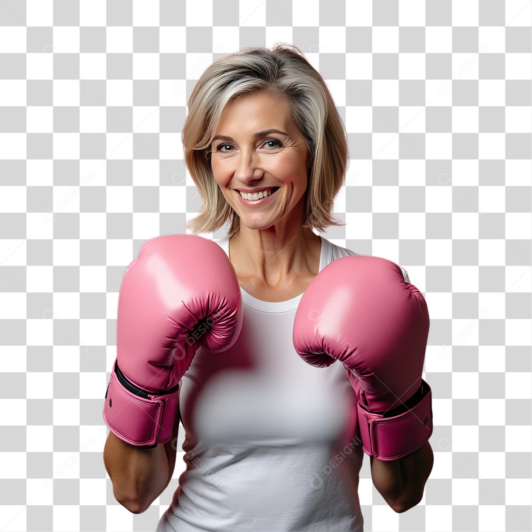 Mulher de Rosa Outubro Rosa Mês de Conscientização Sobre o Câncer de Mama PNG Transparente