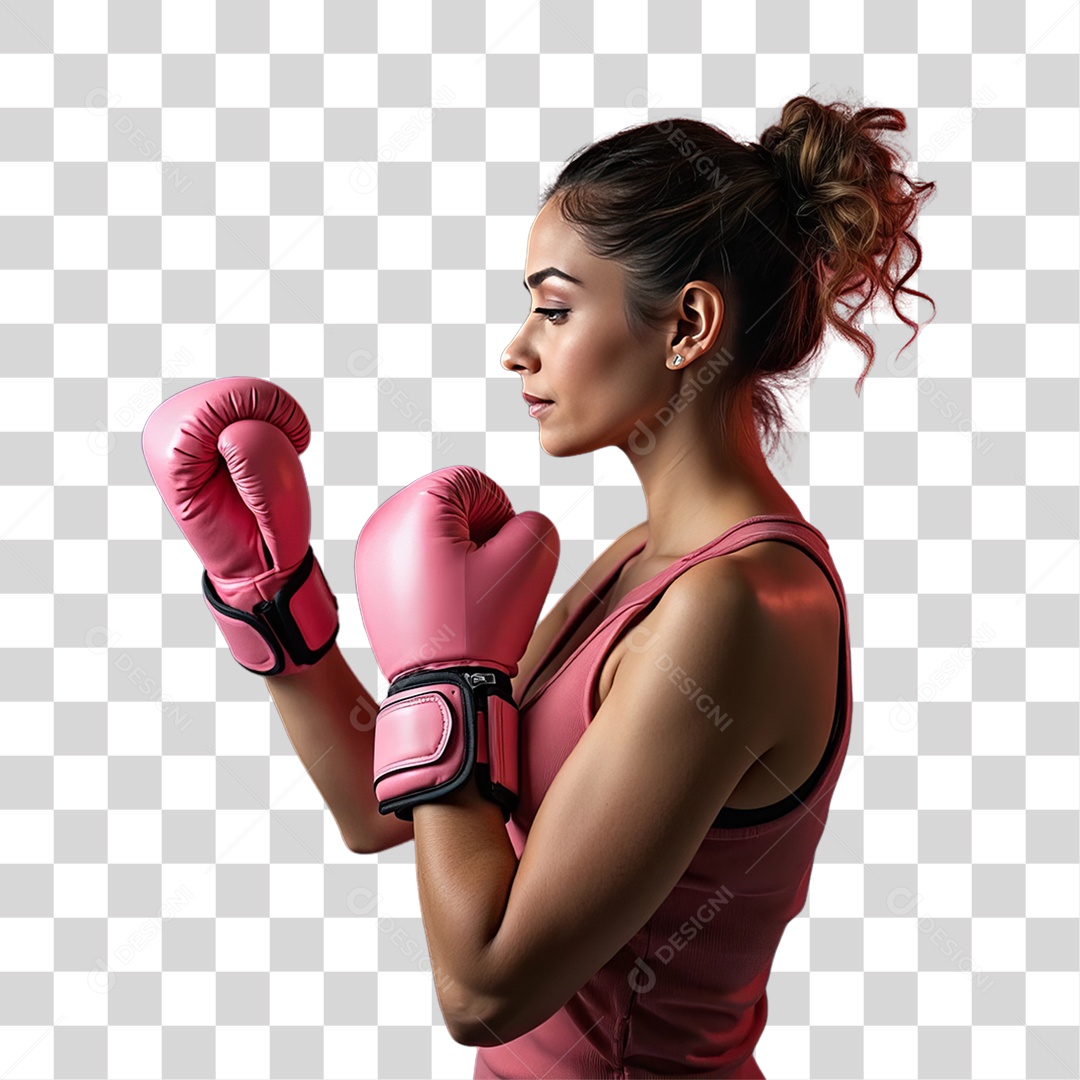 Mulher de Rosa Outubro Rosa Mês de Conscientização Sobre o Câncer de Mama PNG Transparente