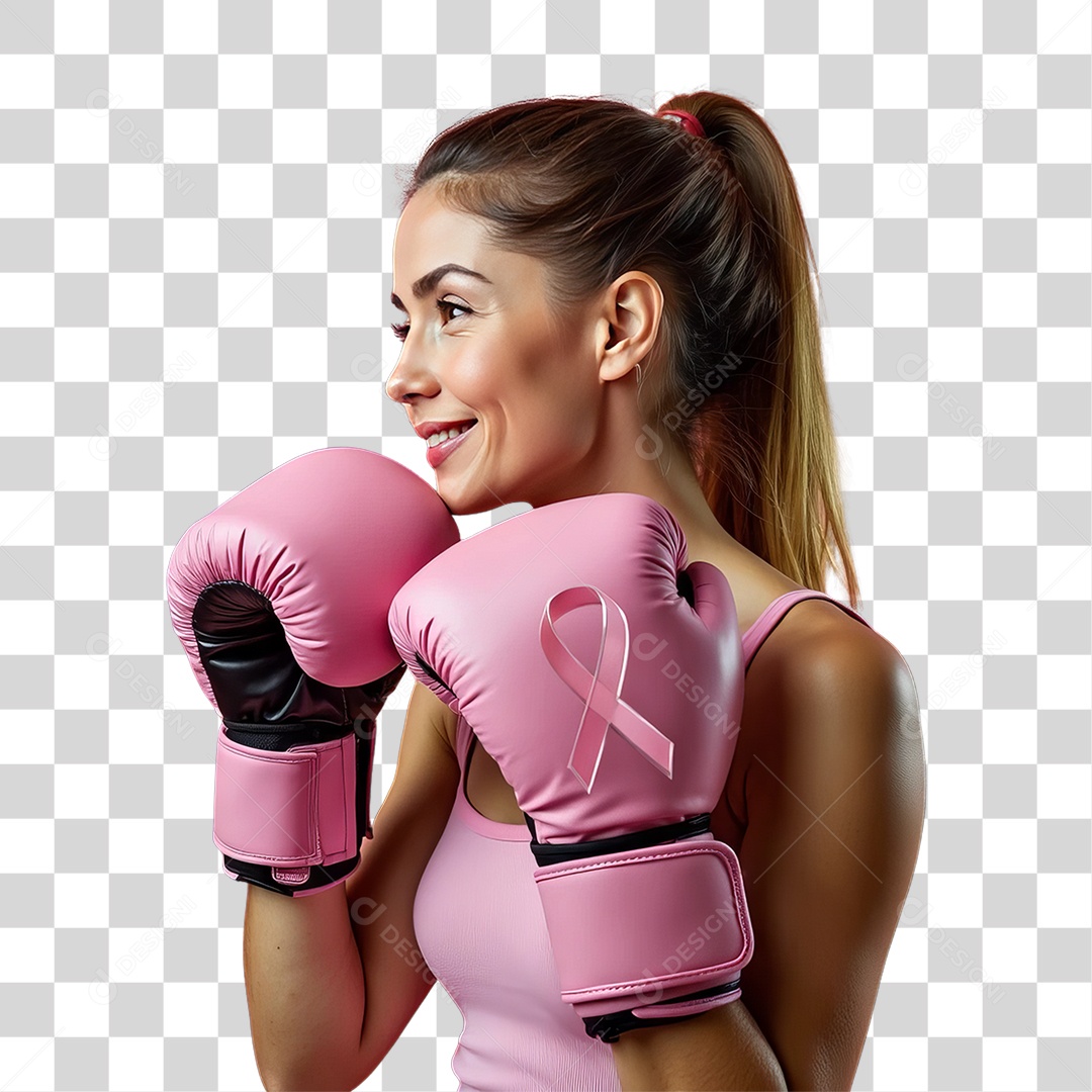 Mulher de Rosa Outubro Rosa Mês de Conscientização Sobre o Câncer de Mama PNG Transparente