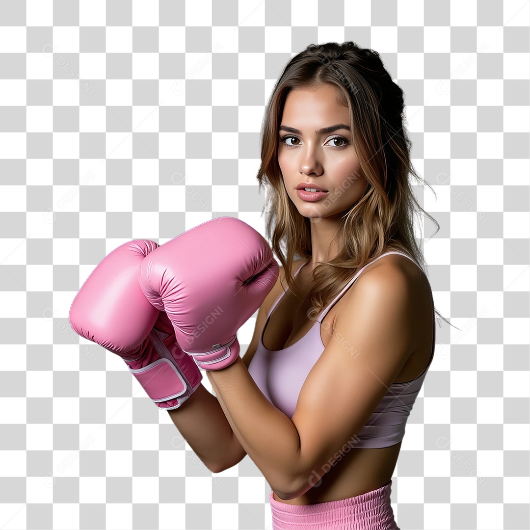 Mulher de Rosa Outubro Rosa Mês de Conscientização Sobre o Câncer de Mama PNG Transparente