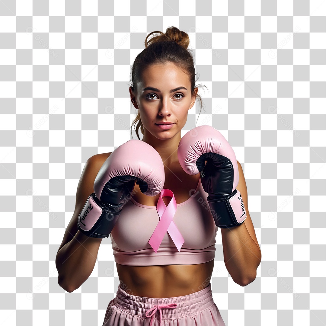 Mulher de Rosa Outubro Rosa Mês de Conscientização Sobre o Câncer de Mama PNG Transparente