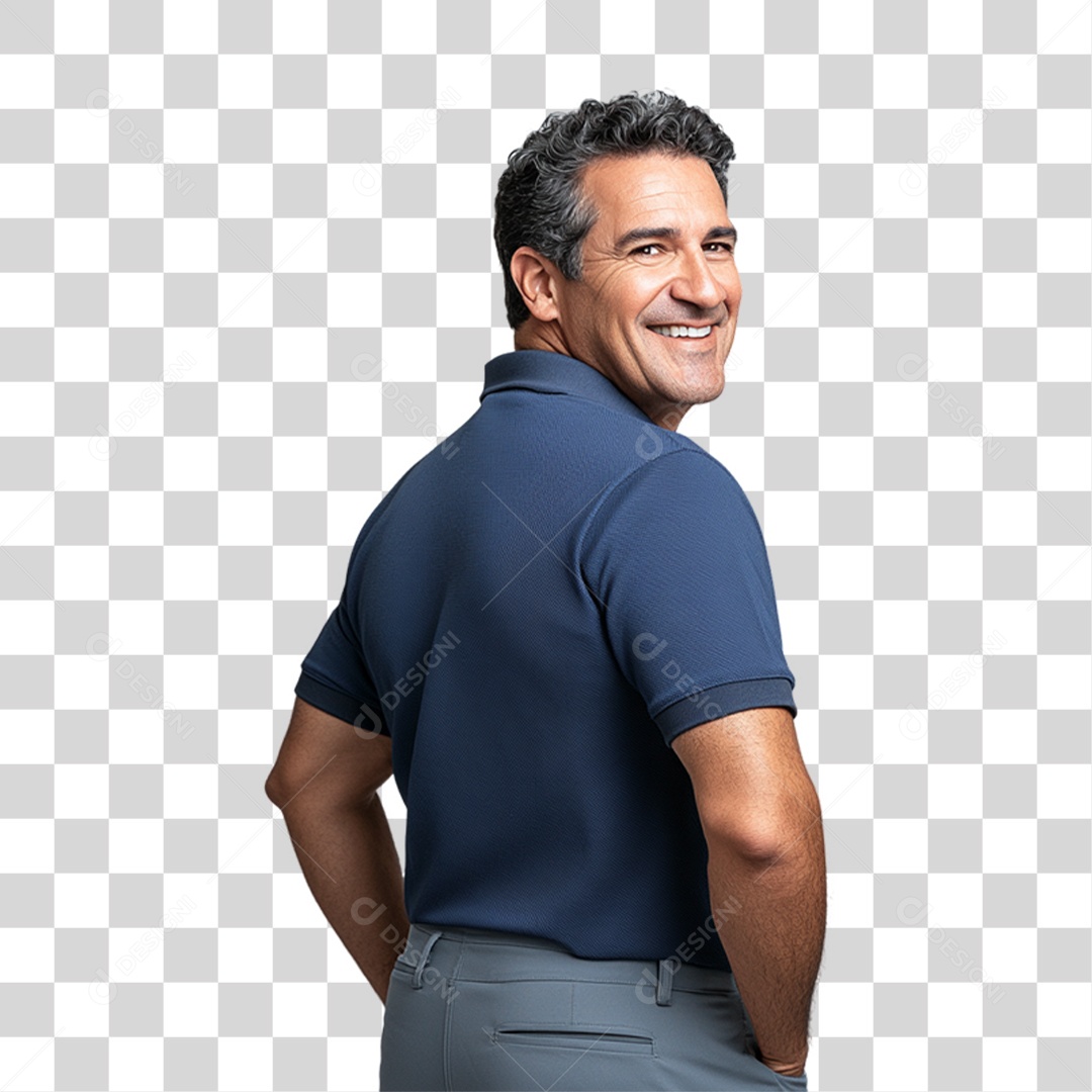 Homem de Camisa Azul Para Conscientização de Novembro Azul PNG Transparente