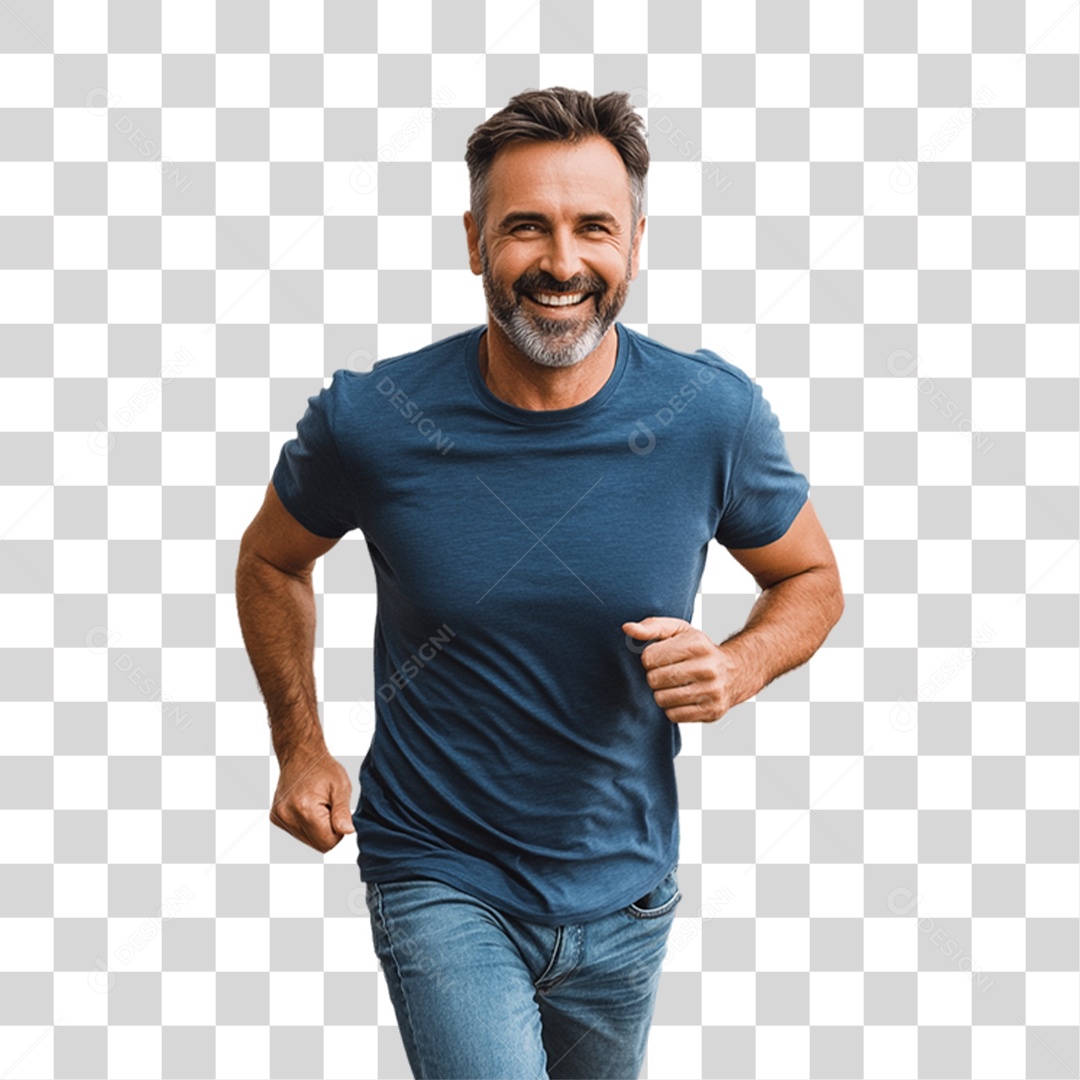 Homem de Camisa Azul Para Conscientização de Novembro Azul PNG Transparente