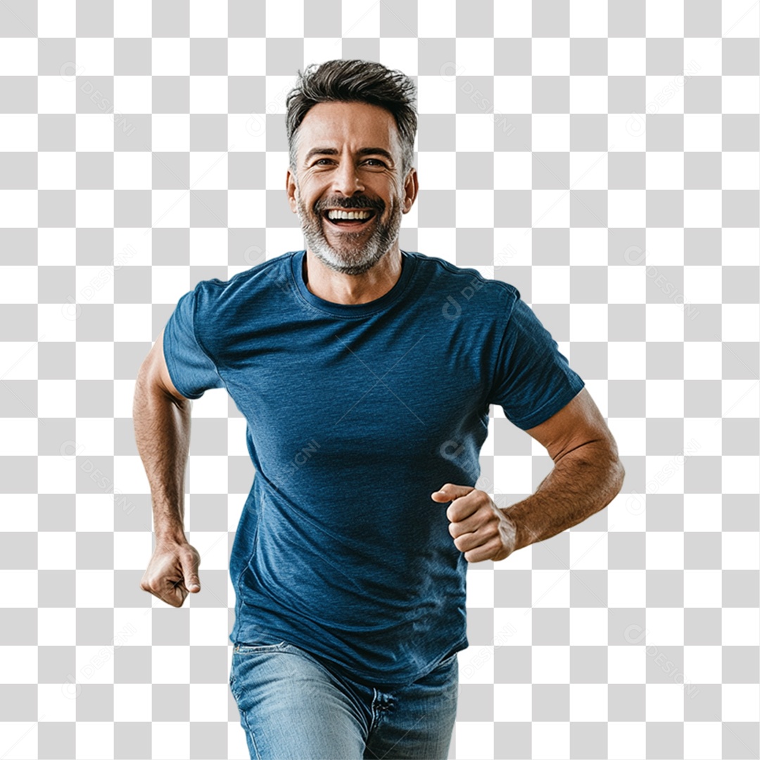 Homem de Camisa Azul Para Conscientização de Novembro Azul PNG Transparente