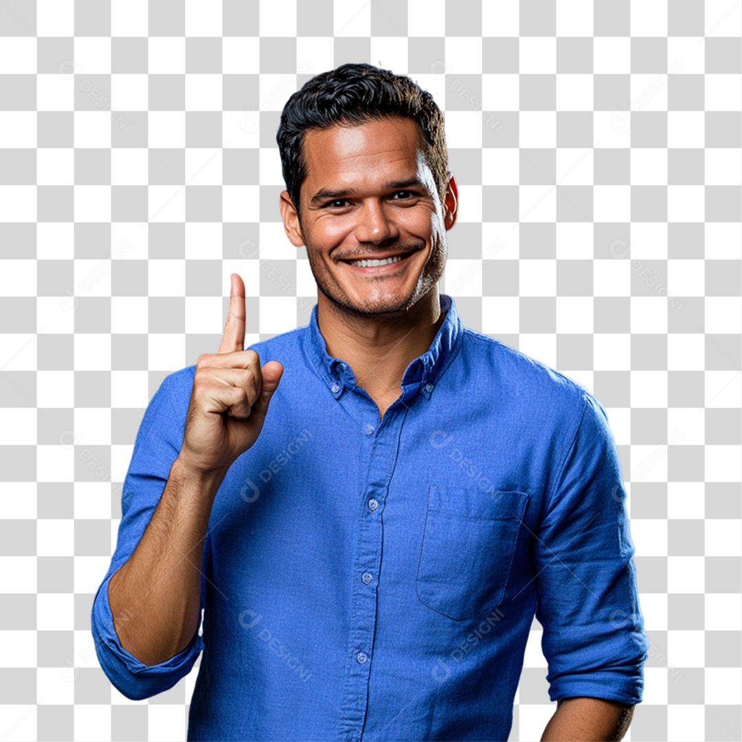 Homem de Camisa Azul Para Conscientização de Novembro Azul PNG Transparente
