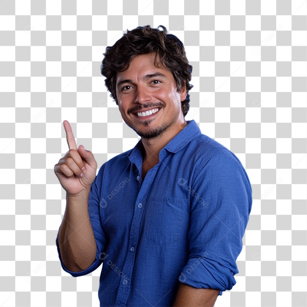 Homem de Camisa Azul Para Conscientização de Novembro Azul PNG Transparente