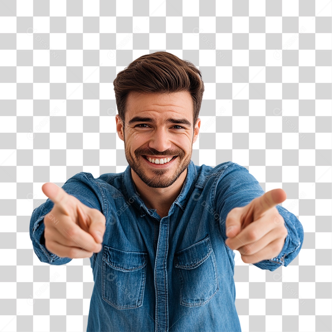 Homem de Camisa Azul Para Conscientização de Novembro Azul PNG Transparente