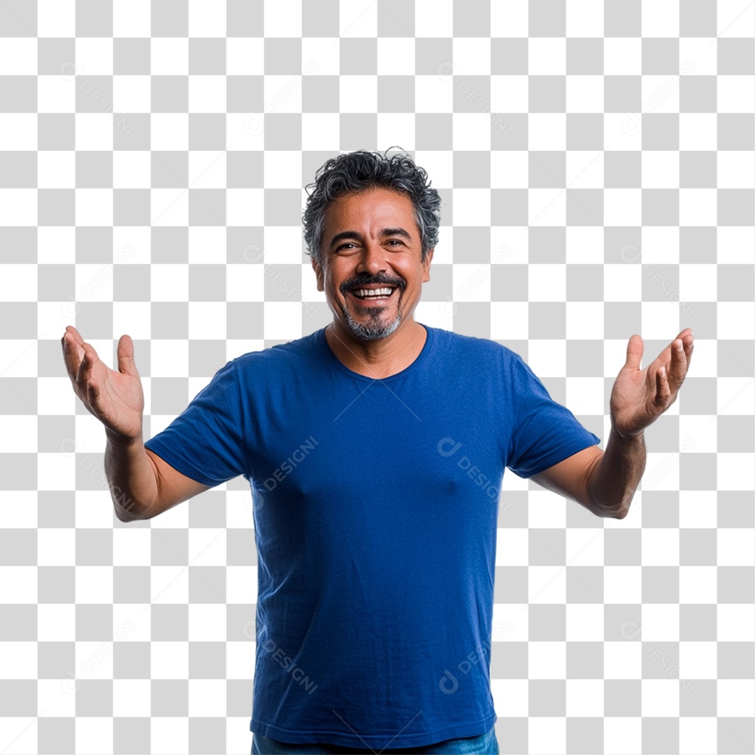 Homem de Camisa Azul Para Conscientização de Novembro Azul PNG Transparente
