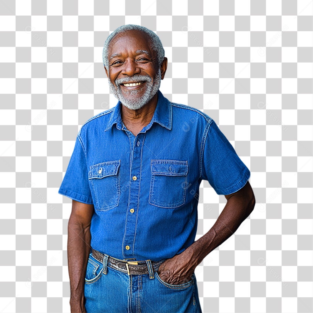 Homem de Camisa Azul Para Conscientização de Novembro Azul PNG Transparente