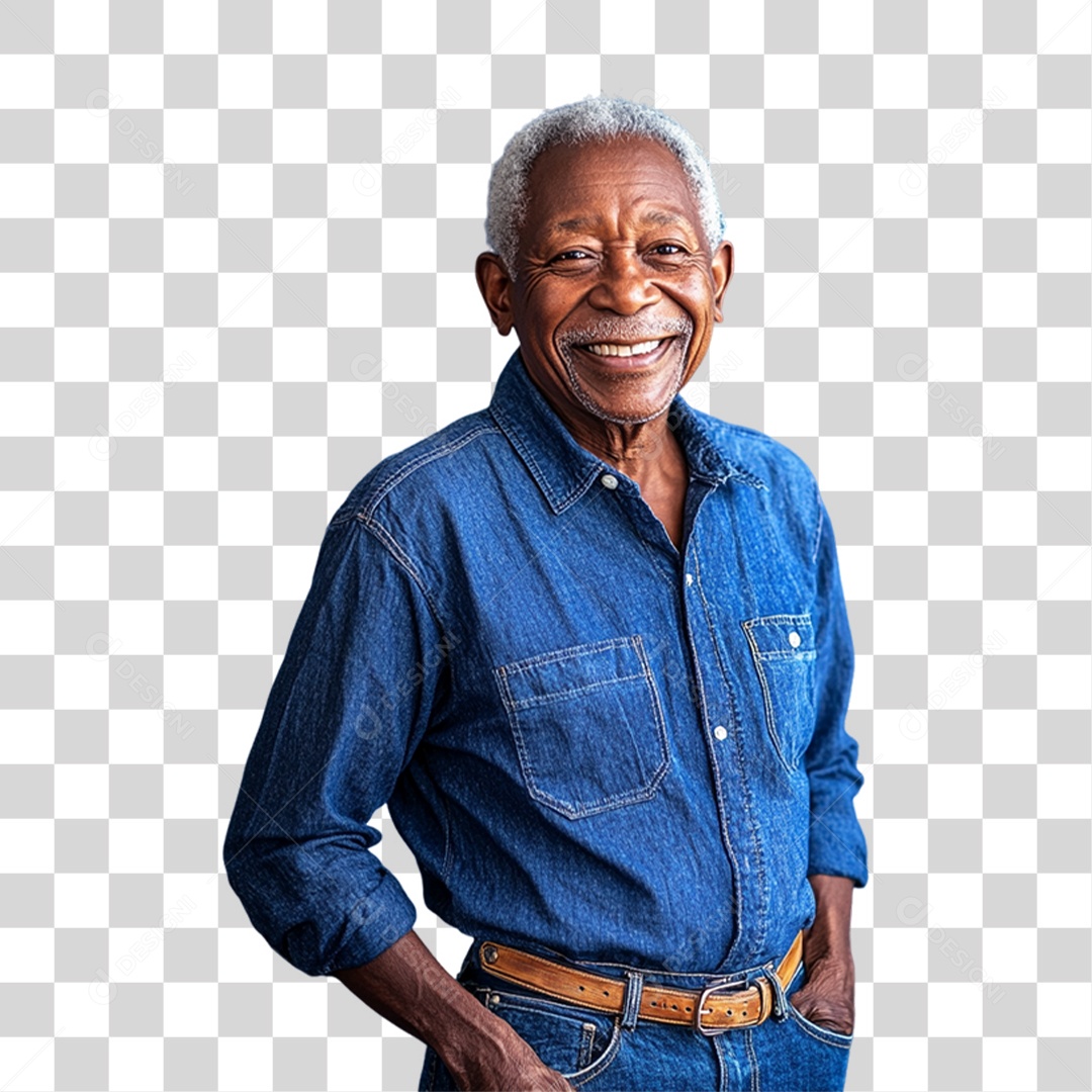 Homem de Camisa Azul Para Conscientização de Novembro Azul PNG Transparente