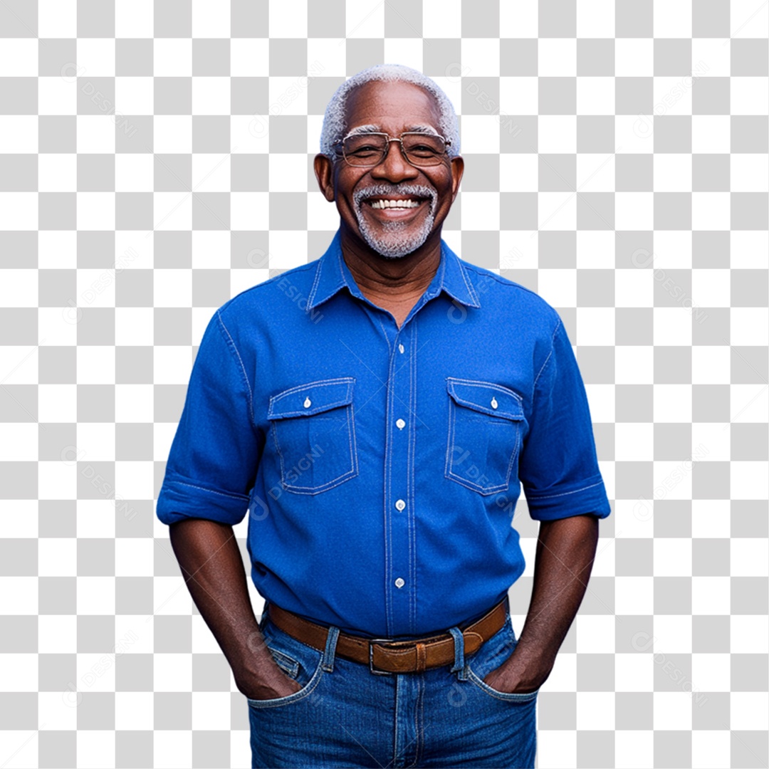 Homem de Camisa Azul Para Conscientização de Novembro Azul PNG Transparente