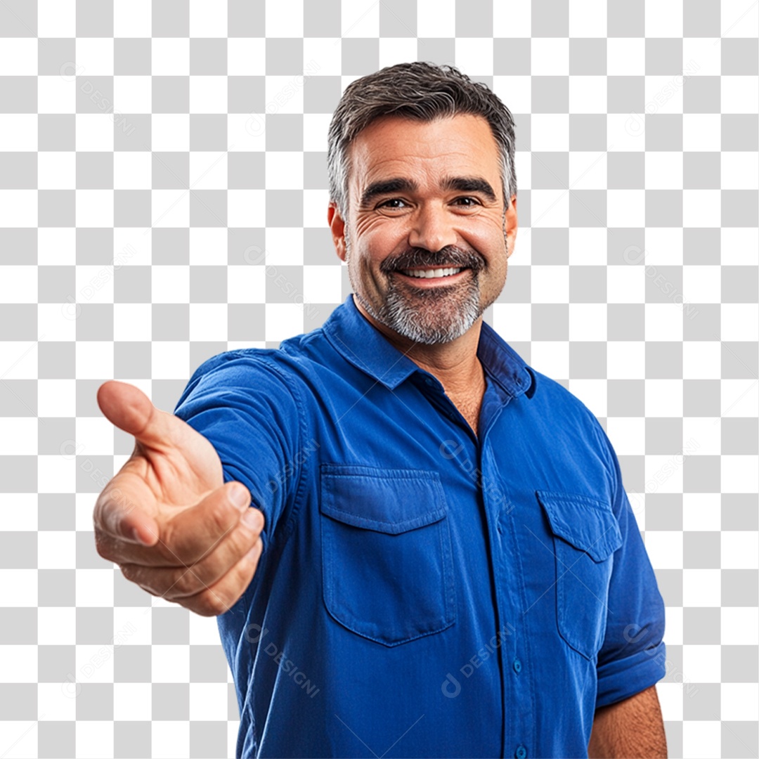 Homem de Camisa Azul Para Conscientização de Novembro Azul PNG Transparente