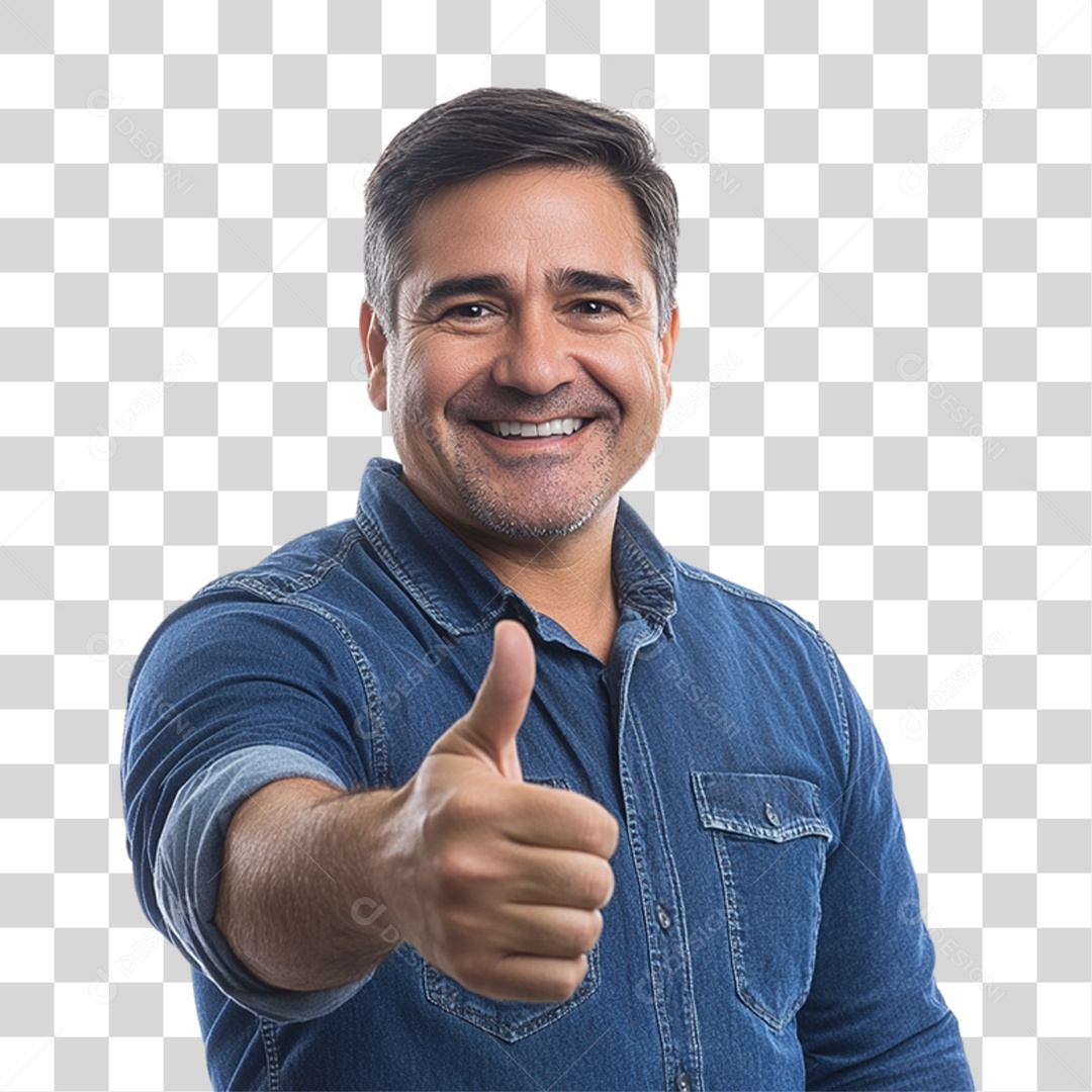Homem de Camisa Azul Para Conscientização de Novembro Azul PNG Transparente