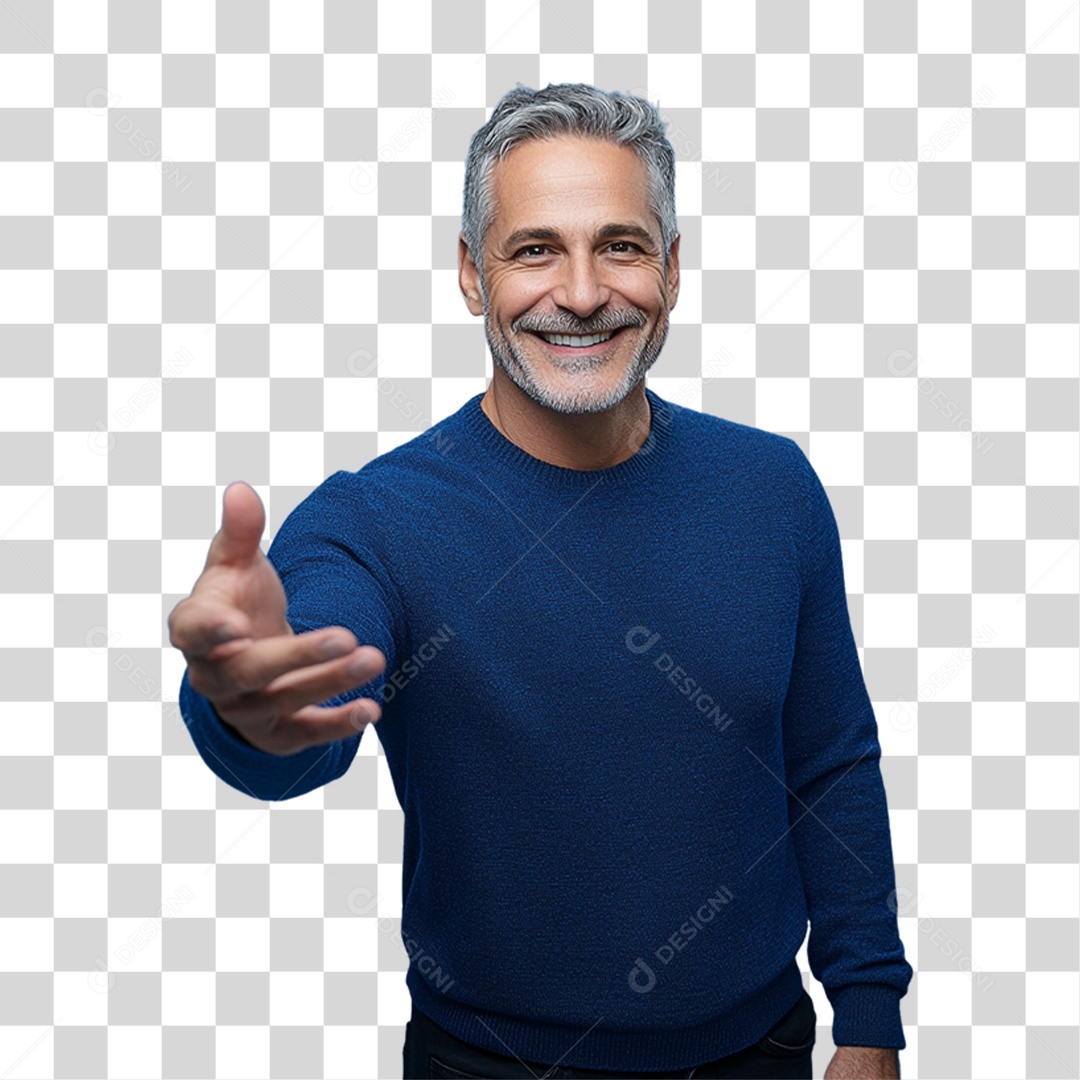 Homem de Camisa Azul Para Conscientização de Novembro Azul PNG Transparente