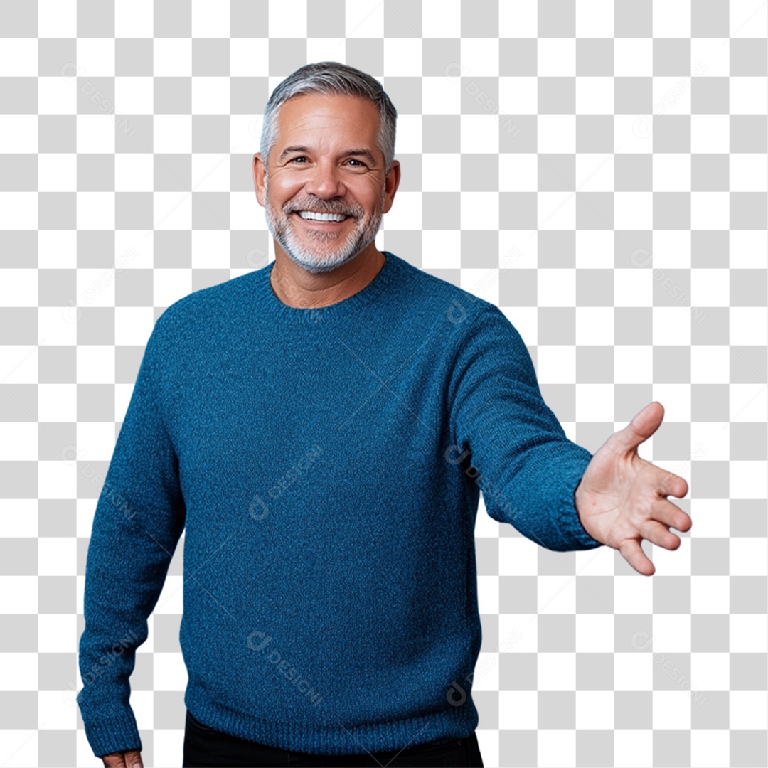 Homem de Camisa Azul Para Conscientização de Novembro Azul PNG Transparente