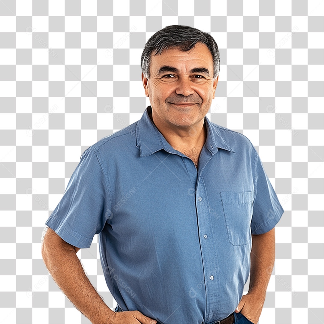 Homem de Camisa Azul Para Conscientização de Novembro Azul PNG Transparente