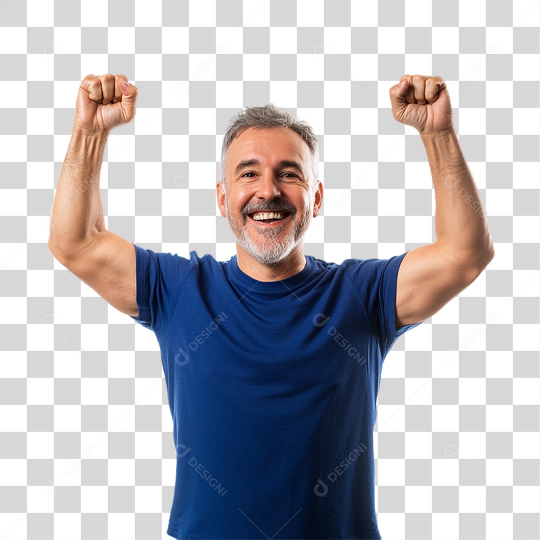 Homem de Camisa Azul Para Conscientização de Novembro Azul PNG Transparente