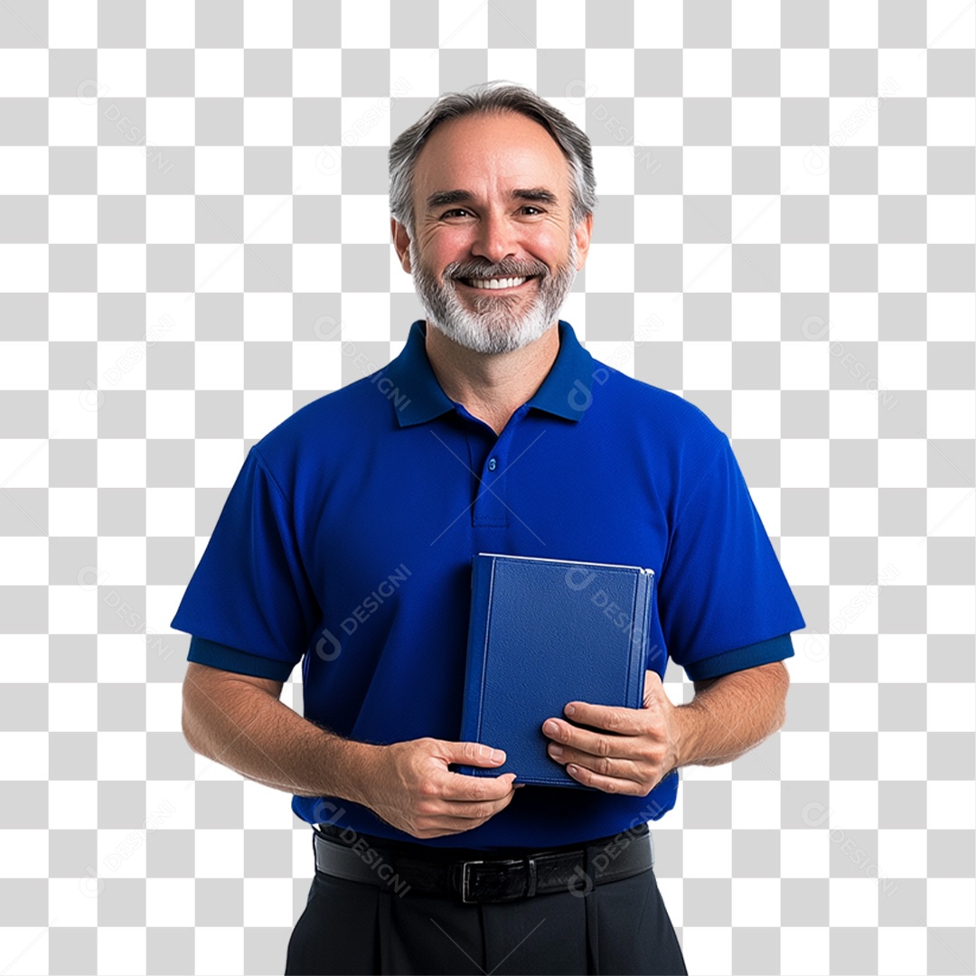 Homem de Camisa Azul Para Conscientização de Novembro Azul PNG Transparente