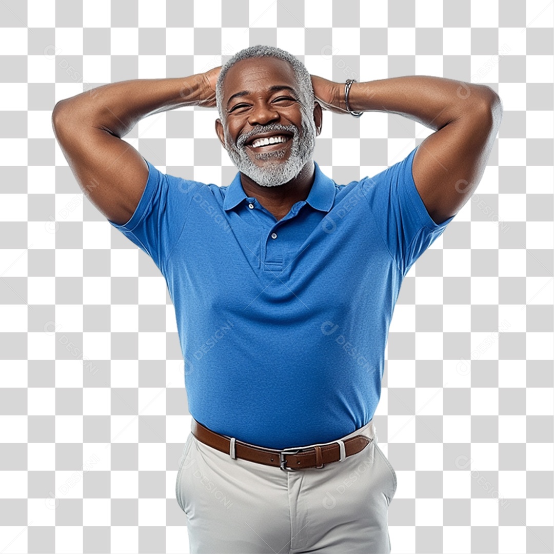 Homem de Camisa Azul Para Conscientização de Novembro Azul PNG Transparente