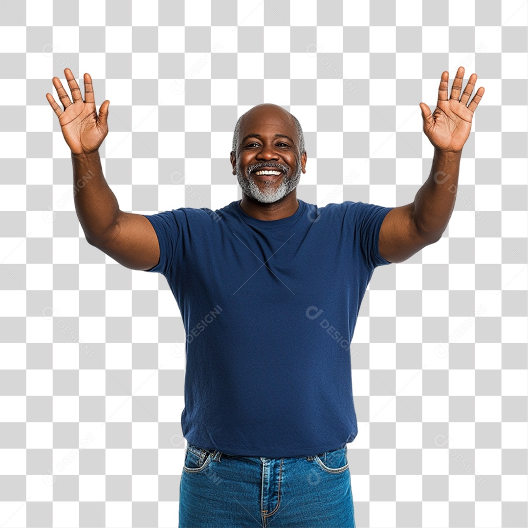Homem de Camisa Azul Para Conscientização de Novembro Azul PNG Transparente
