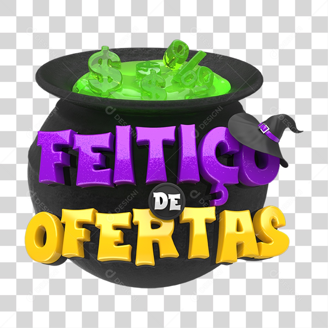 Selo 3D Feitiço de Ofertas PNG Transparente