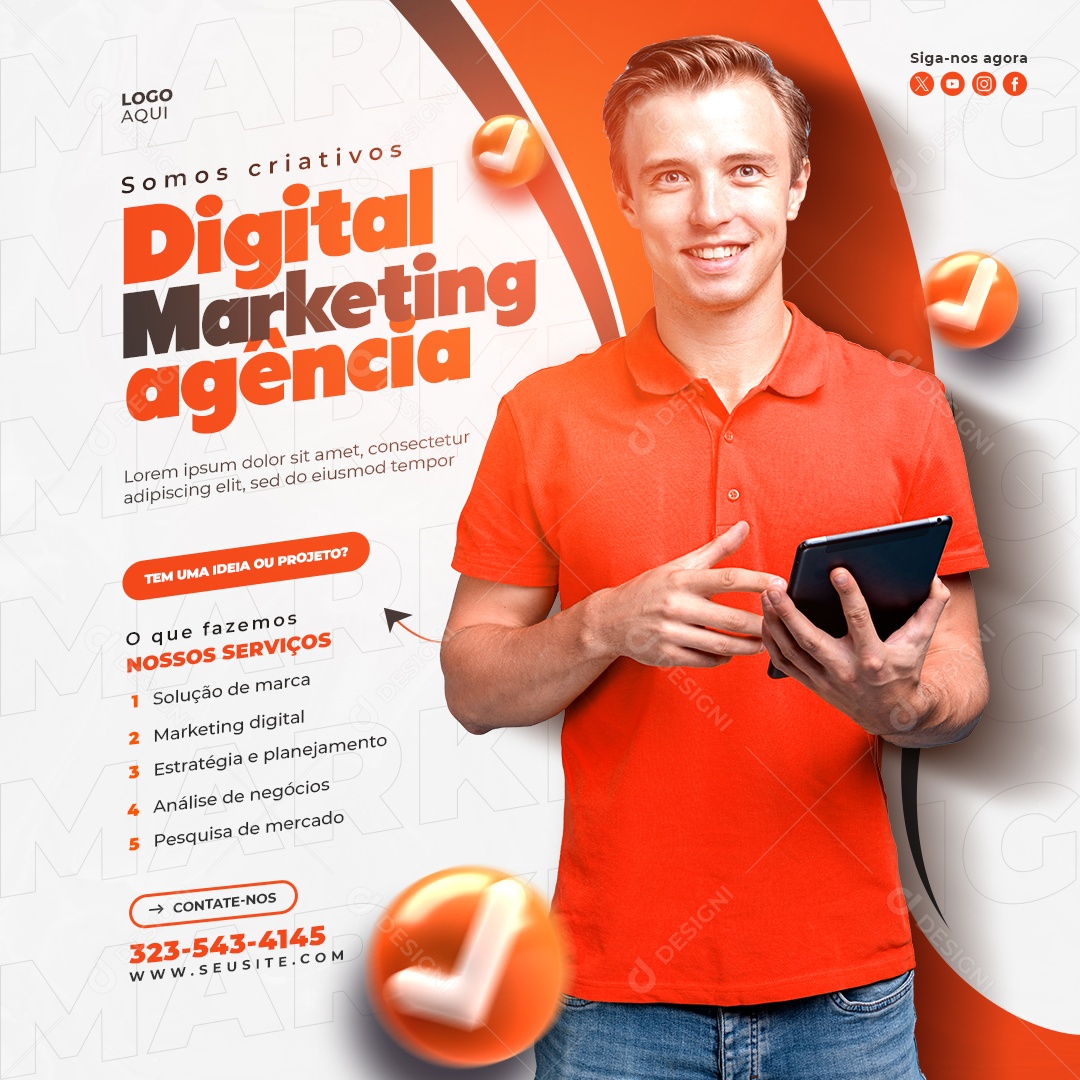 Agência Marketing Digital Social Media PSD Editável