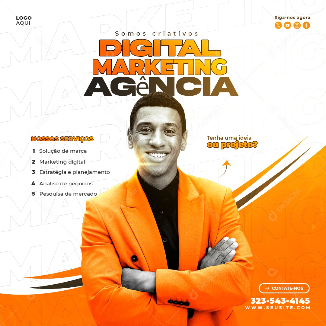 Agência Marketing Digital Social Media PSD Editável