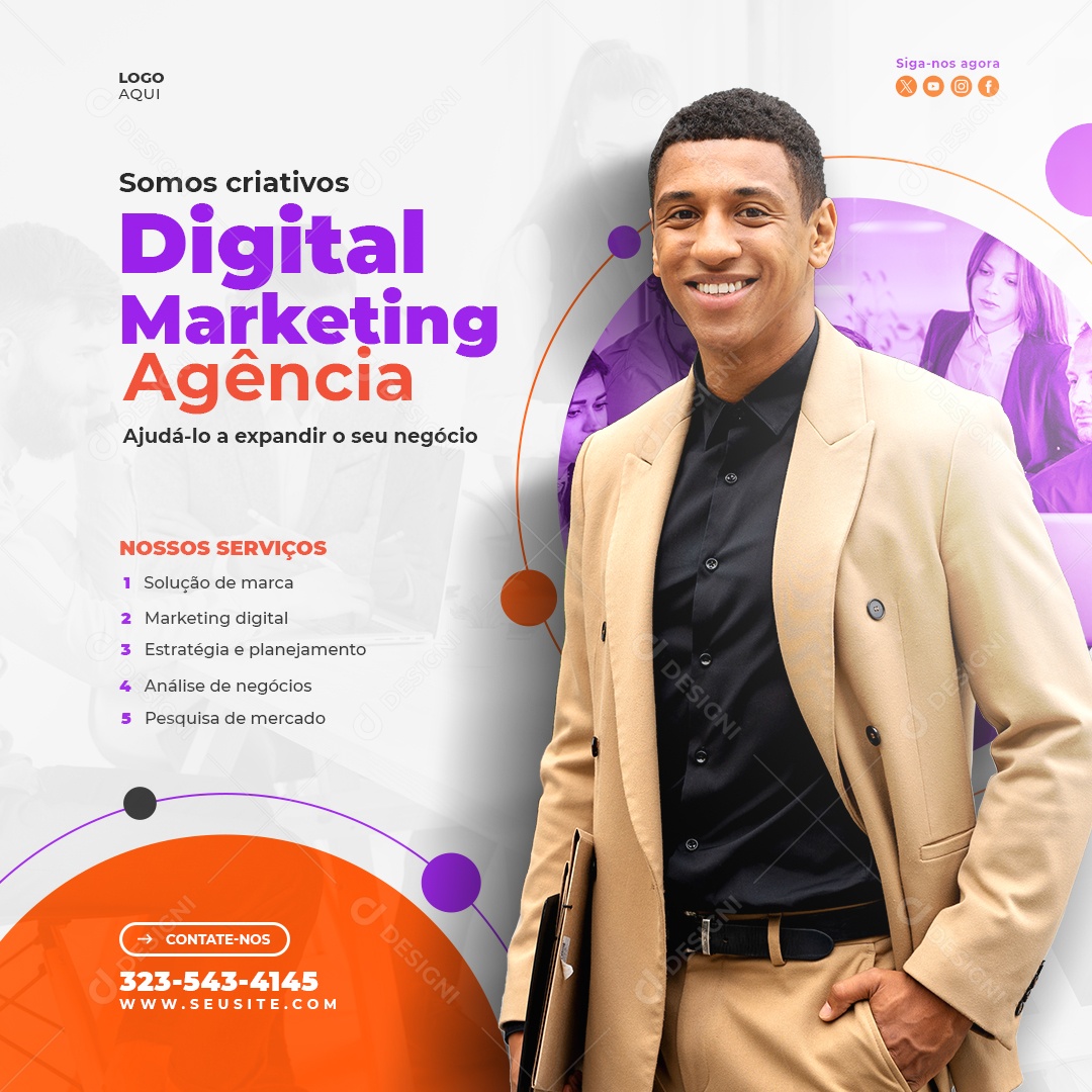 Agência Marketing Digital Social Media PSD Editável