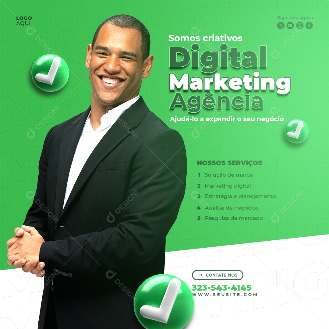 Agência Marketing Digital Social Media PSD Editável