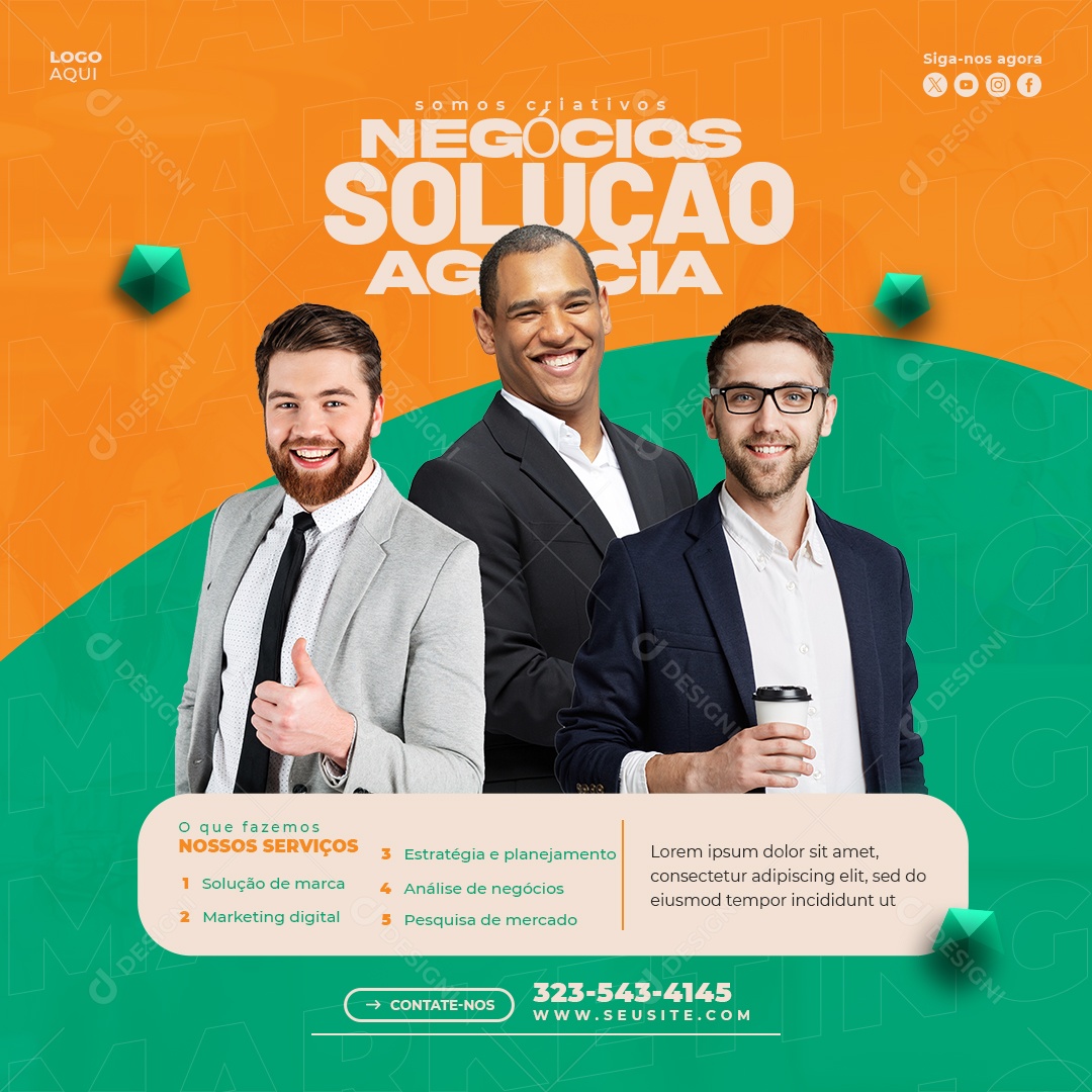 Agência Marketing Digital Social Media PSD Editável