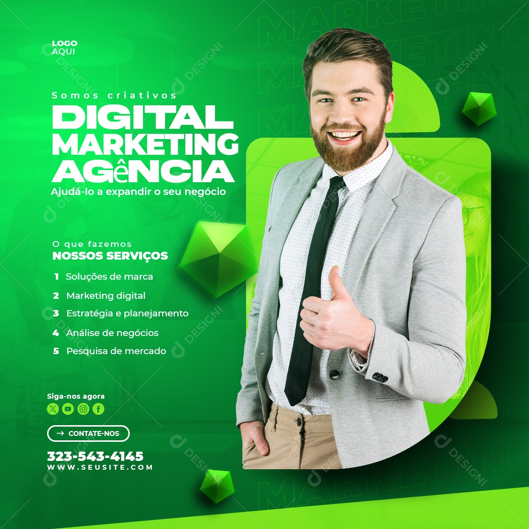 Agência Marketing Digital Social Media PSD Editável