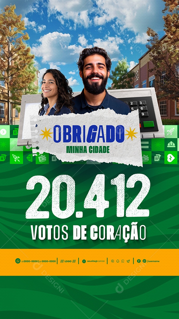 Story Política Obrigado Social Media PSD Editável