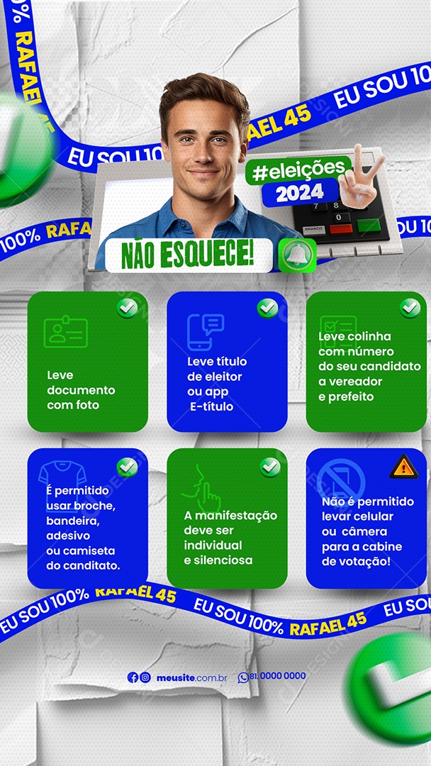 Story Política Leve Documento com Foto Social Media PSD Editável