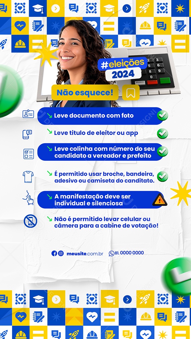 Story Política Checklist Eleições 2024 Social Media PSD Editável