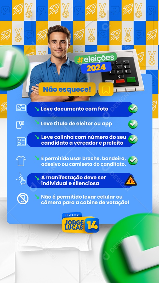 Story Política Eleições 2024 Social Media PSD Editável