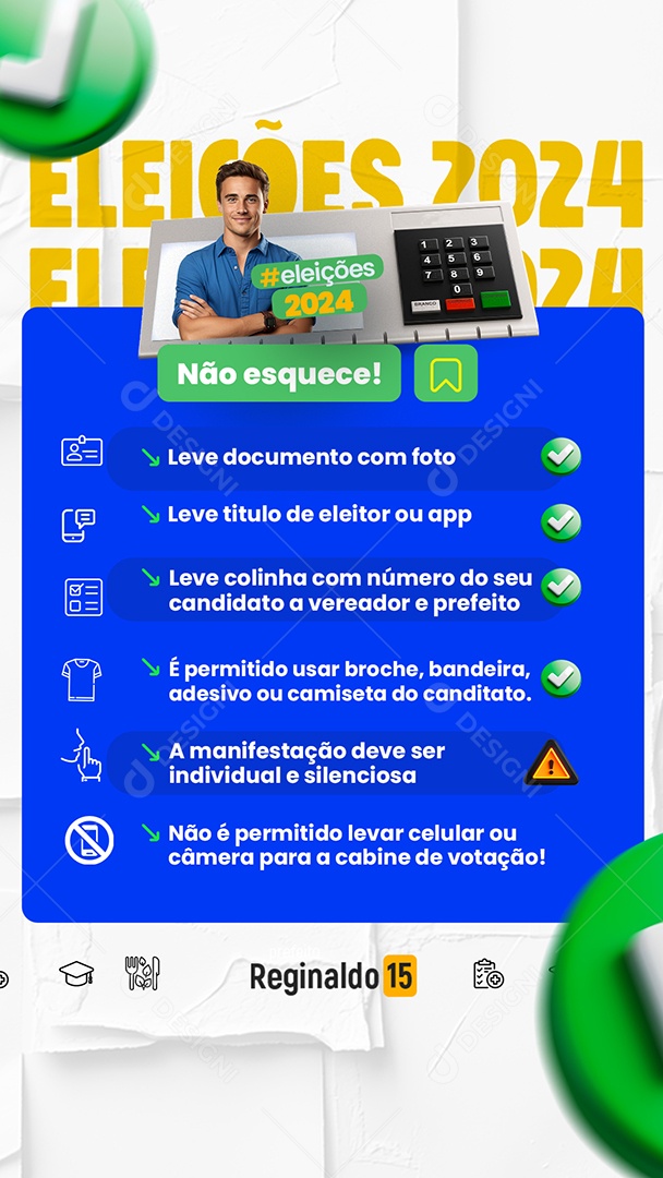 Story Política Checklist não Esquece Social Media PSD Editável