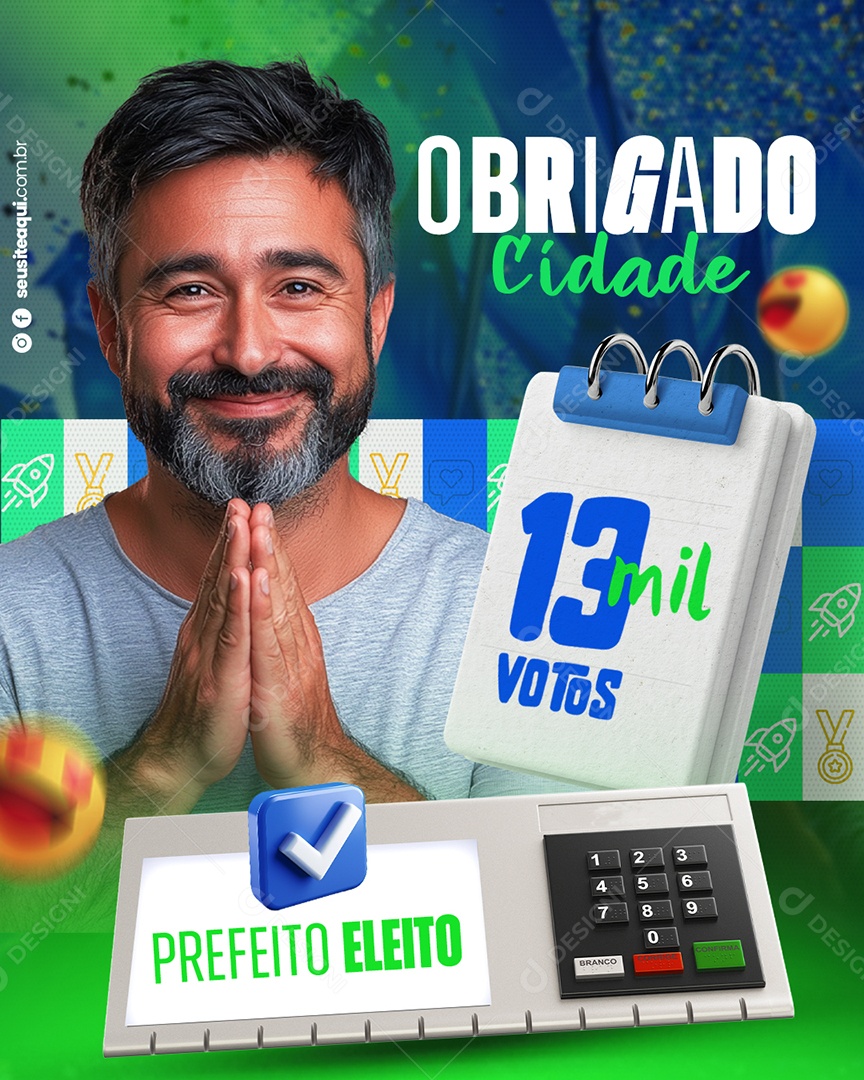 Política Obrigado Cidade Social Media PSD Editável