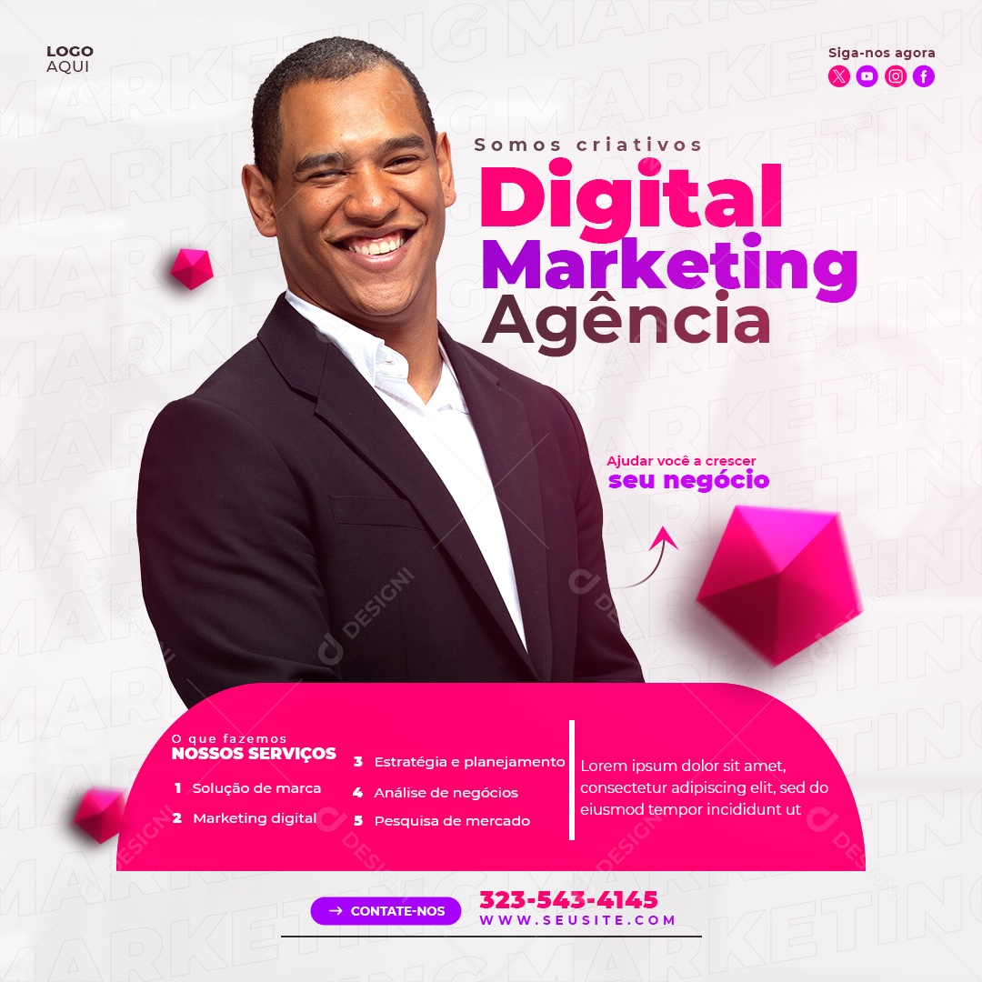 Agência Marketing Digital Somos criativos Social Media PSD Editável