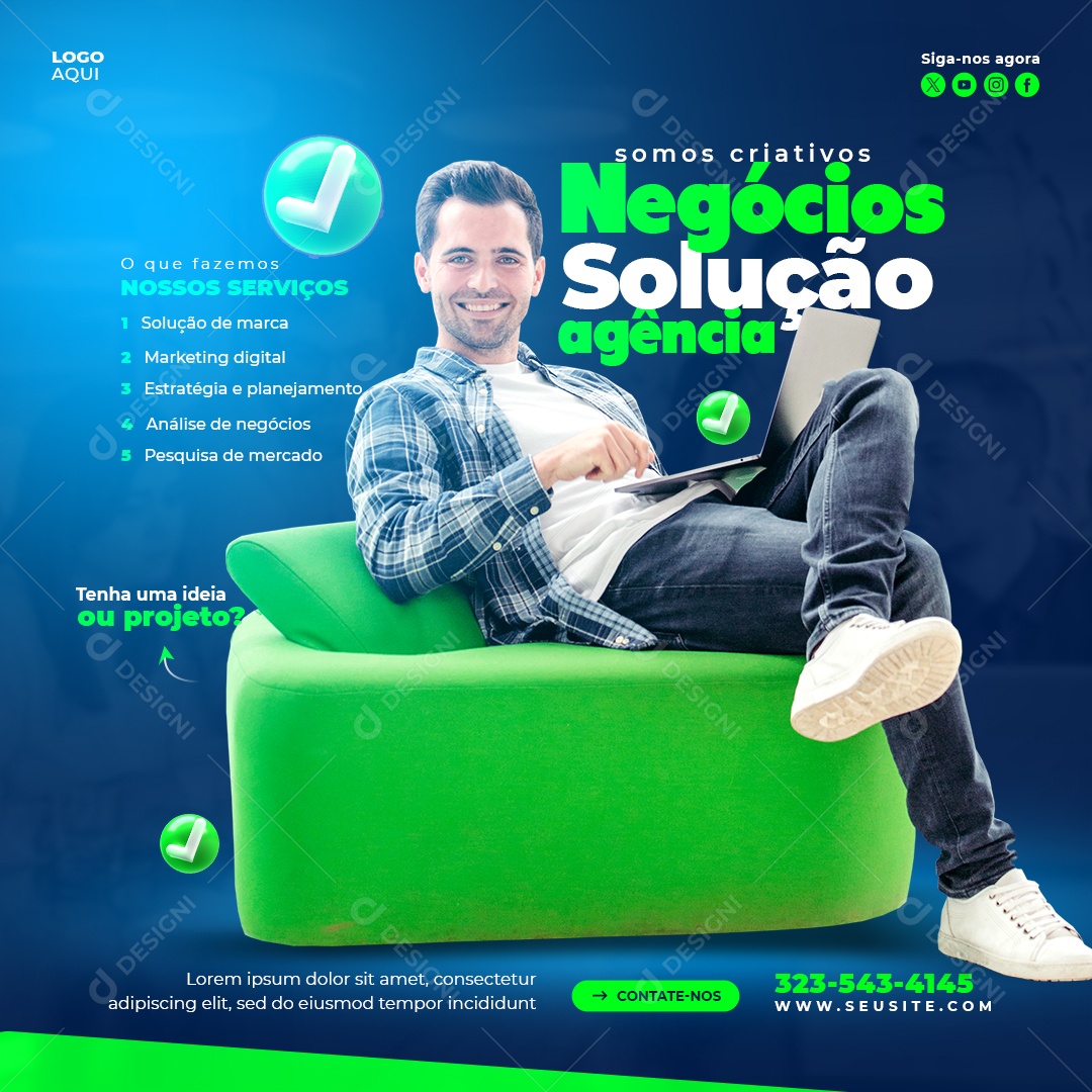 Agência Marketing Digital Somos criativos Social Media PSD Editável