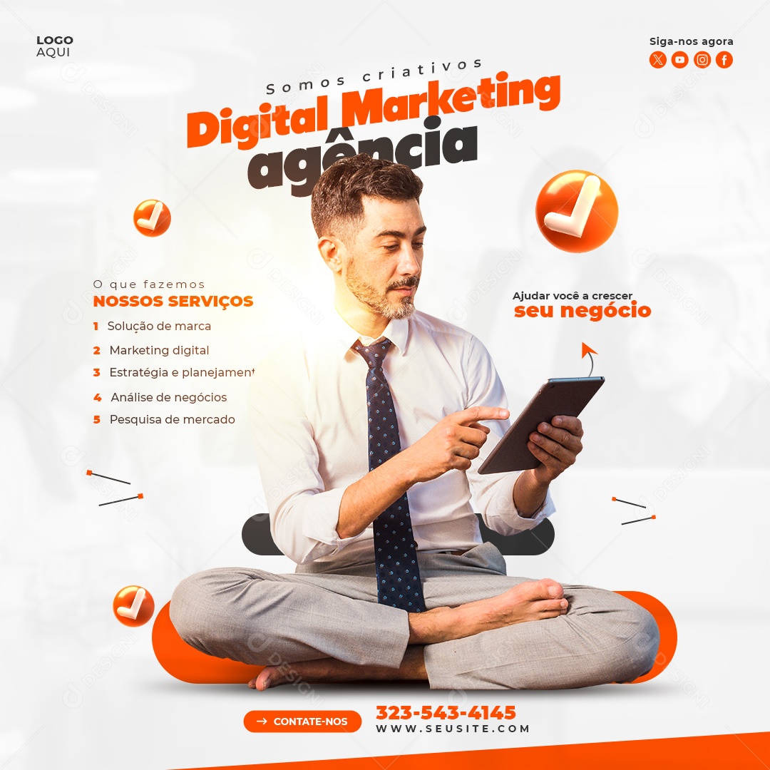 Agência Marketing Digital Somos criativos Social Media PSD Editável