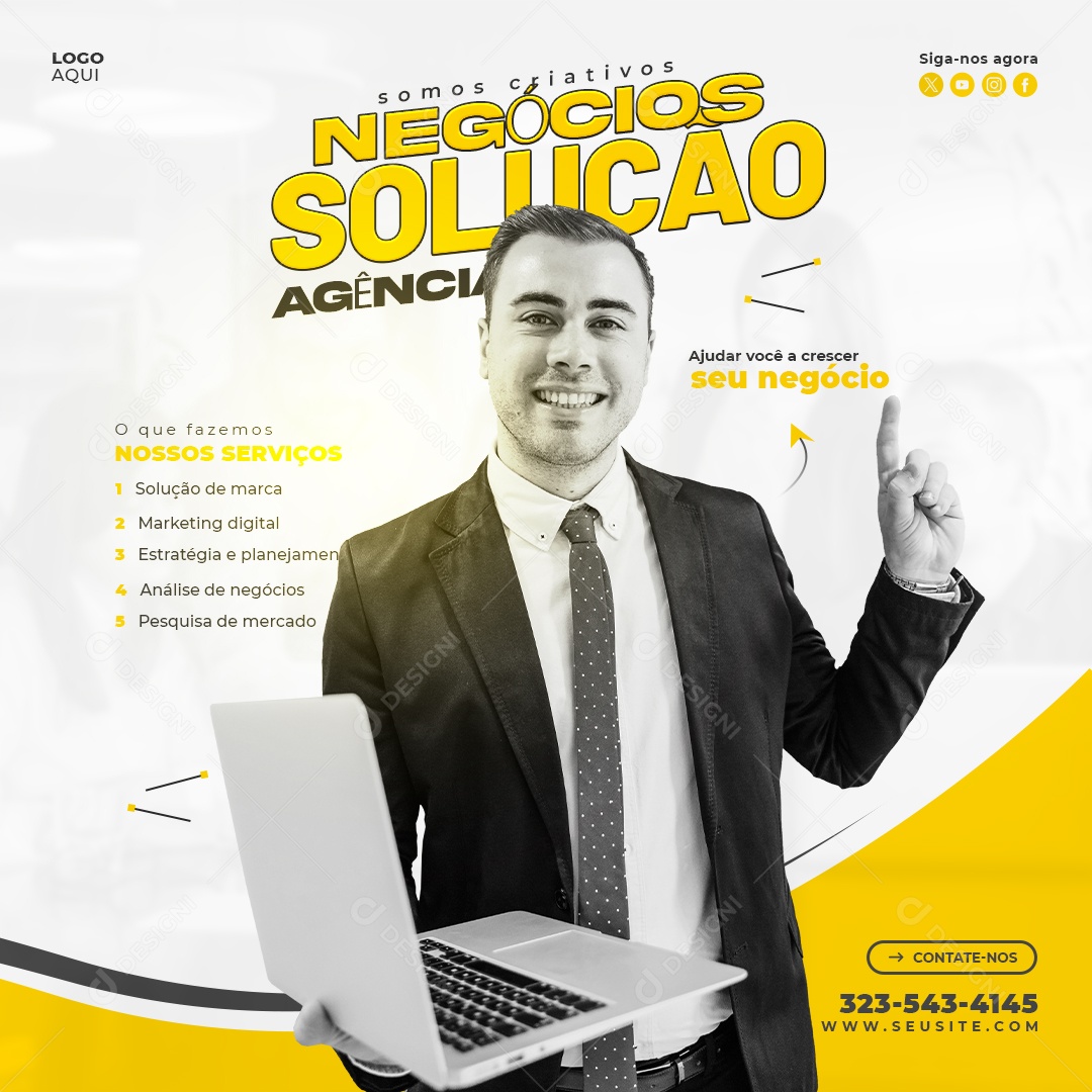 Agência Marketing Digital Social Media PSD Editável