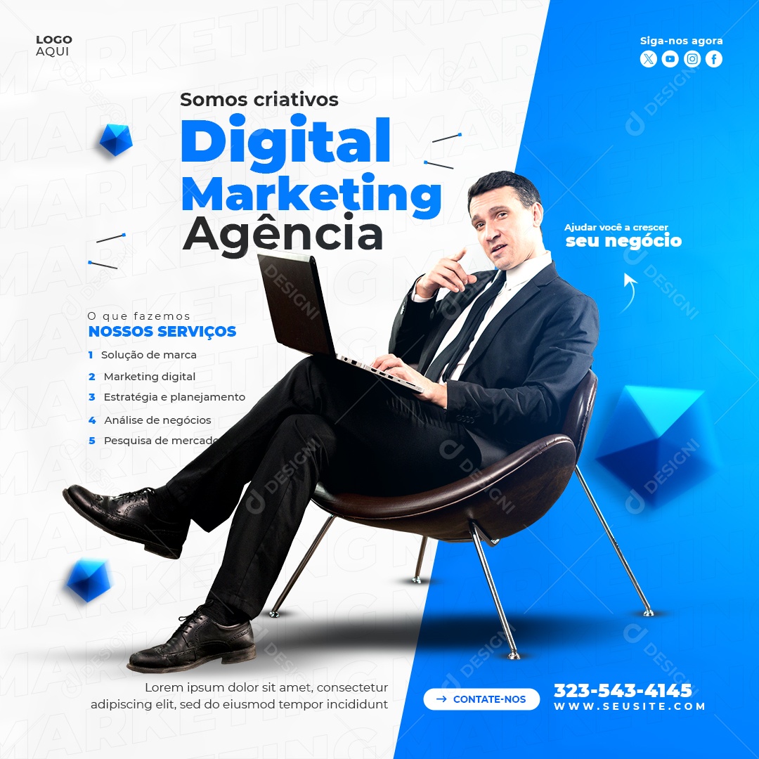Agência Marketing Digital Somos criativos Social Media PSD Editável