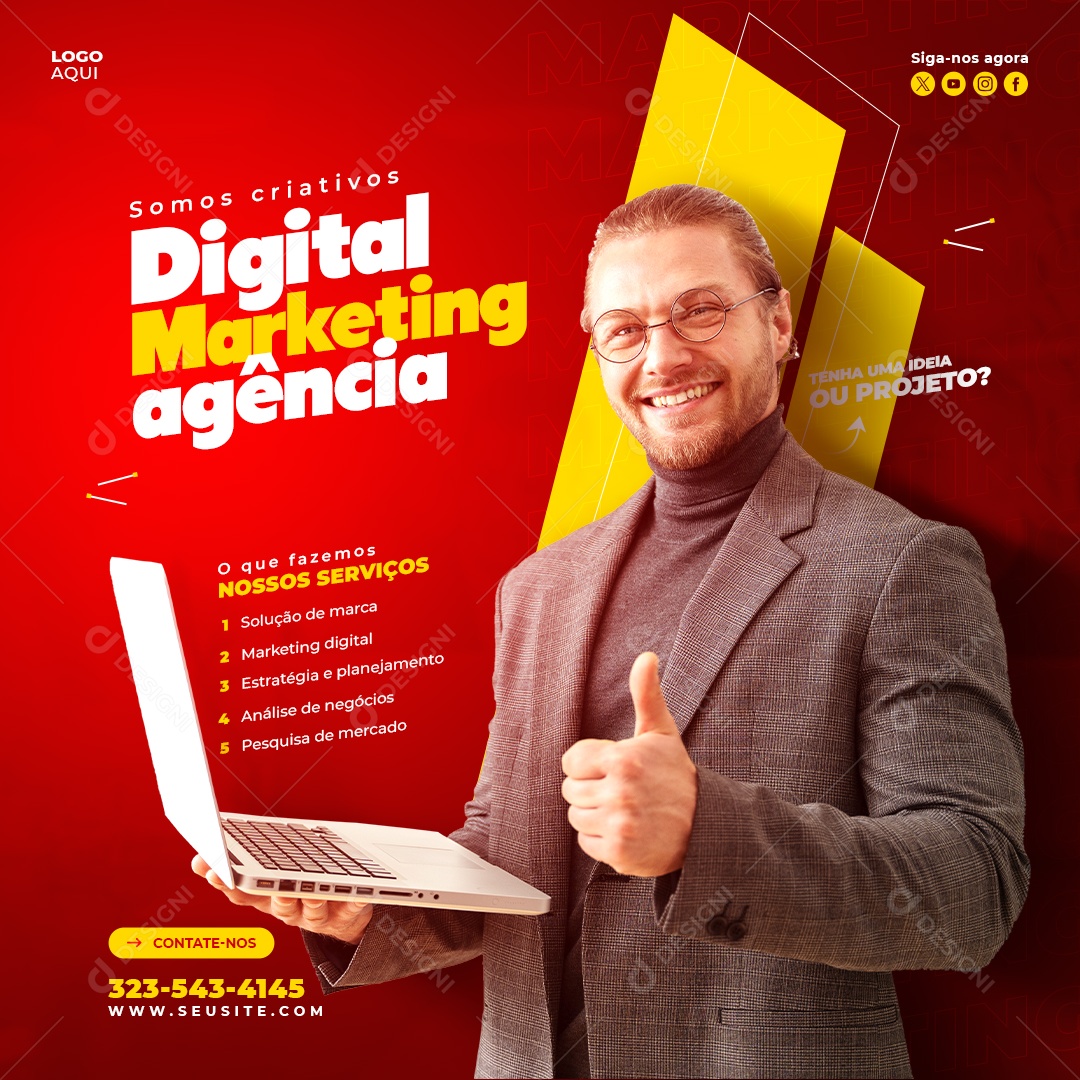 Agência Marketing Digital Somos criativos Social Media PSD Editável